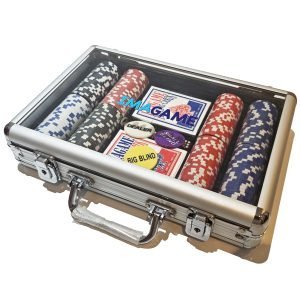 IMAGAME 200Pcs Poker Chips Set for Texas Holdem,Blackjack, Tournaments with Aluminum Case,2 Decks of Cards, Dealer, Small Blind, Big Blind Buttons and 5 Dice,11.5 Gram